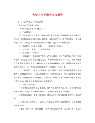 大学生电子商务实习报告 