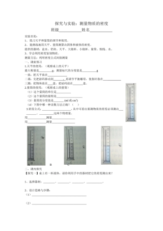 （学案）测量物质的密度