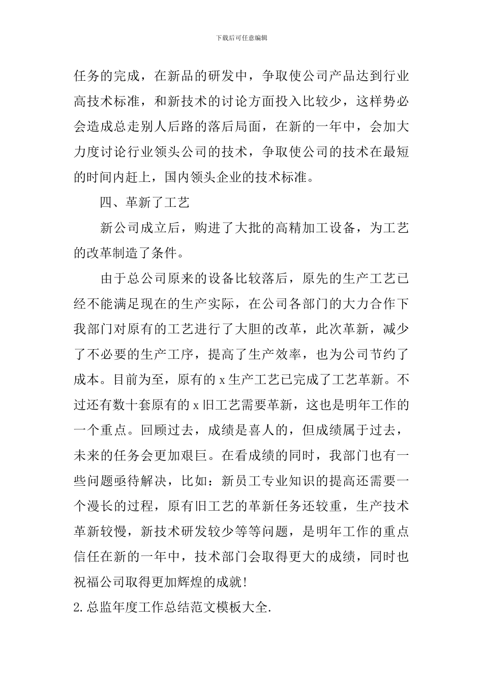 总监年度工作总结范文模板大全_第3页