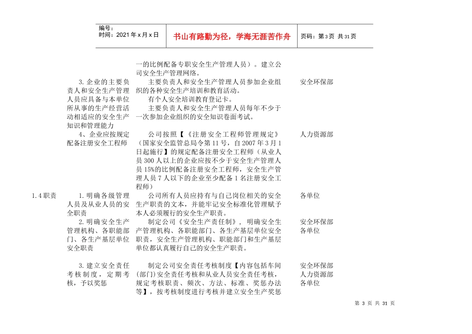 冶金行业安全标准化实施方案_第3页