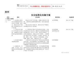 冶金行业安全标准化实施方案