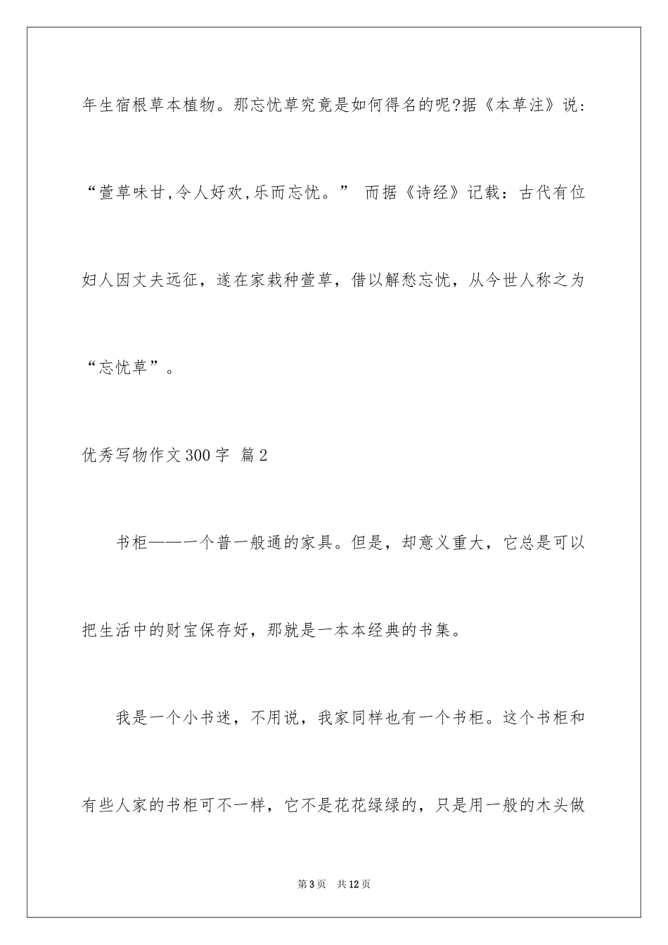 2024优秀写物作文300字_24_第3页