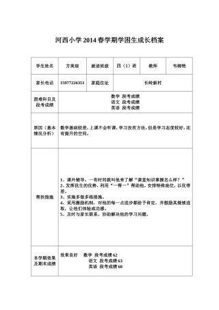 2014春学困生成长档案四（1）