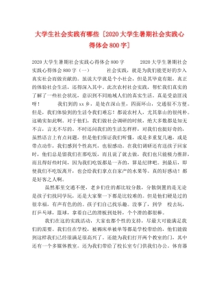 大学生社会实践有哪些 [2020大学生暑期社会实践心得体会800字] 