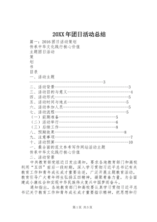 20XX年团日活动总结 