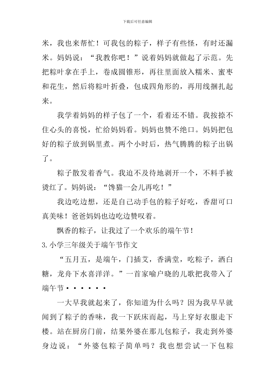 小学三年级关于端午节作文10篇_第2页