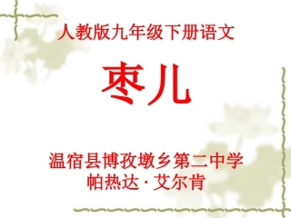 人教版九年级下册语文枣儿