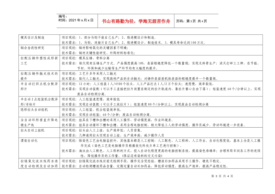 浔兴拉链-材料及工艺方面需求汇总表_第3页