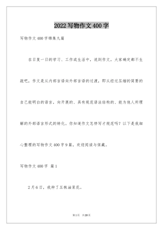 2024写物作文400字_23