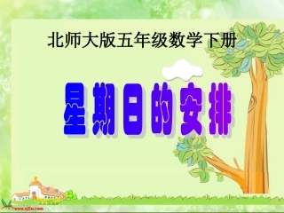 新北师大版数学五年级下册《星期日的安排》PPT课件_(1)