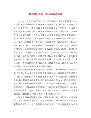 精选践行两学一做心得体会样本 