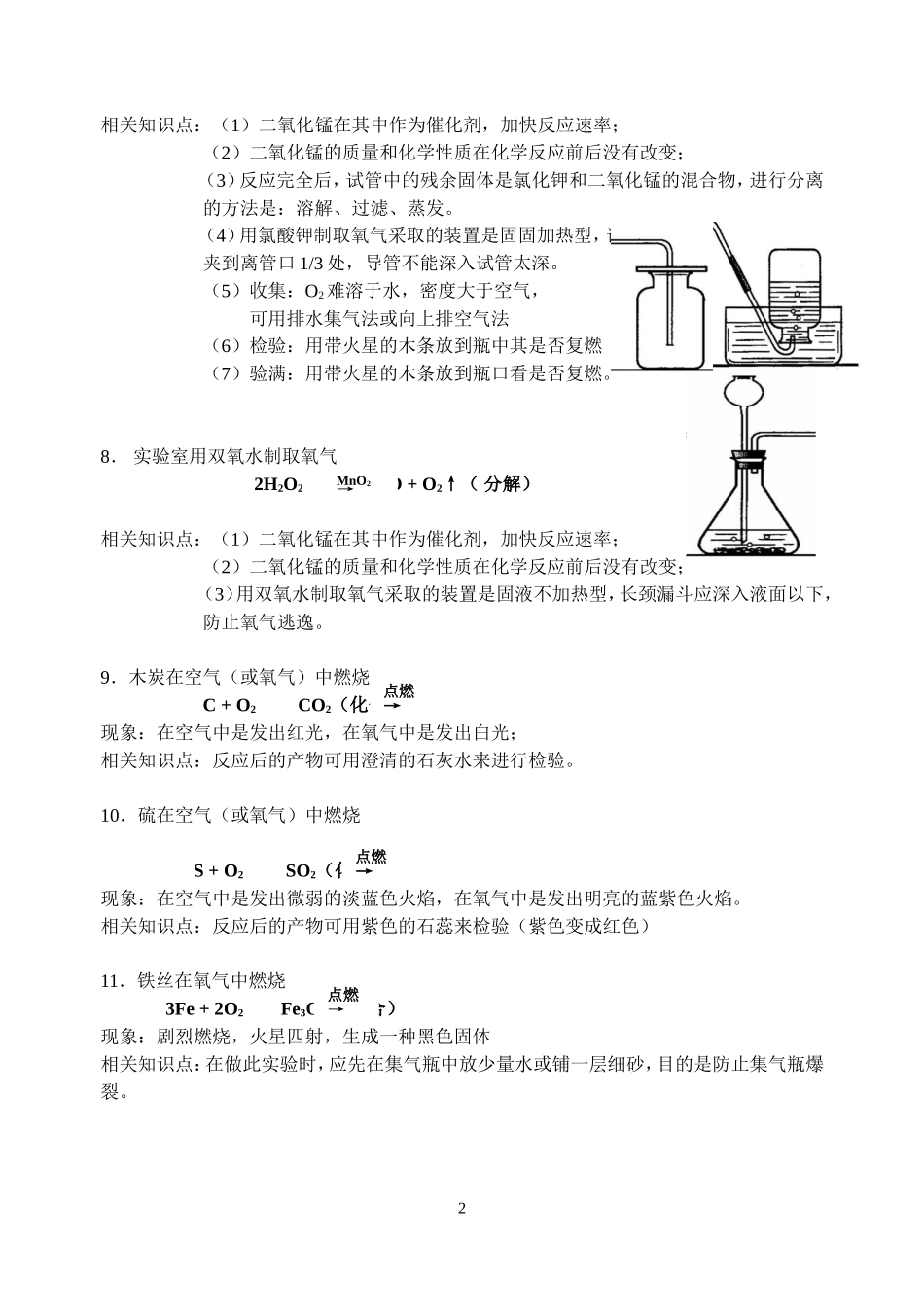 初中化学方程式及其相关知识点总结_第2页