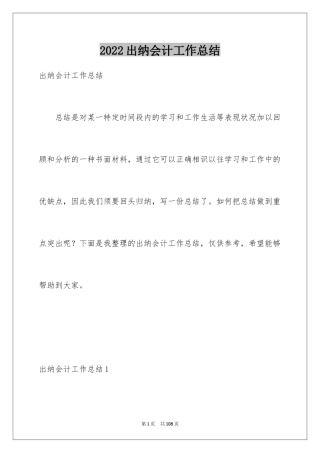 2024出纳会计工作总结_1