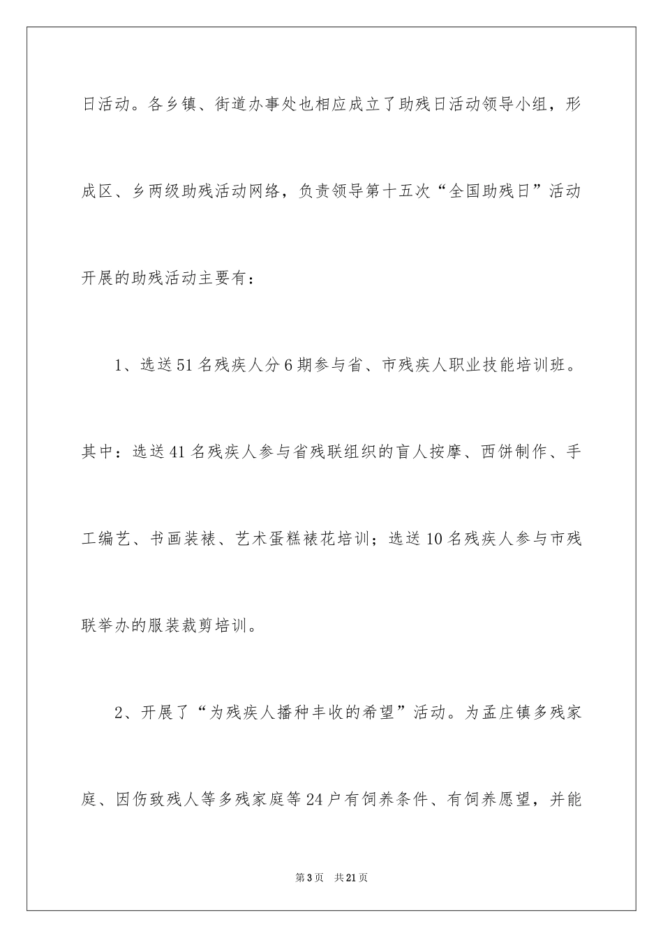 2024关爱残疾人志愿者的活动总结_第3页
