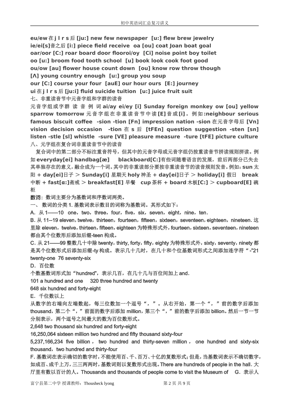 初中英语词汇总复习讲义_第2页