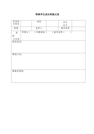 特殊学生成长档案记录