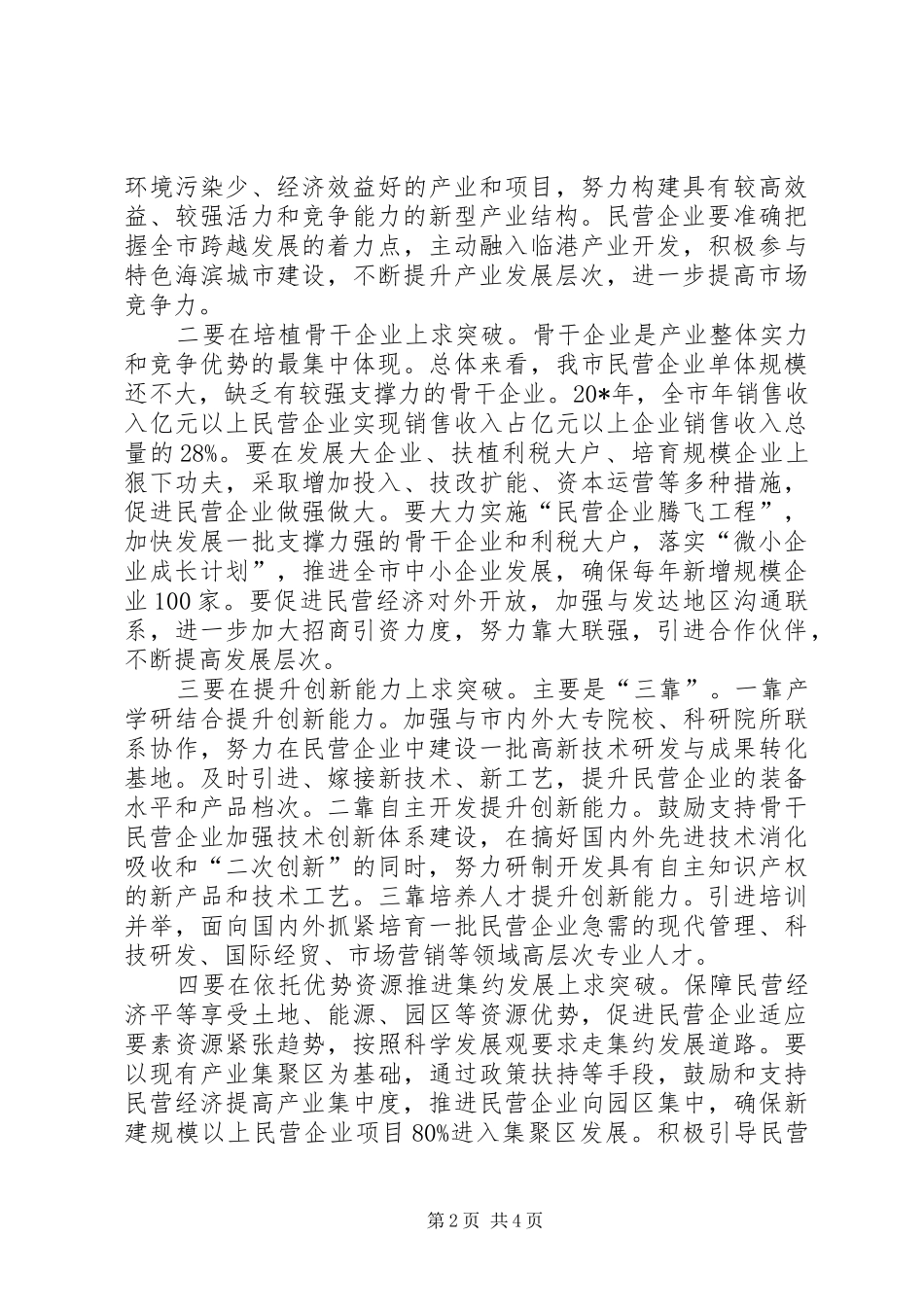 市长民营经济工作会议讲话发言_第2页