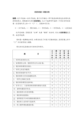 我的班级调查问卷[1]
