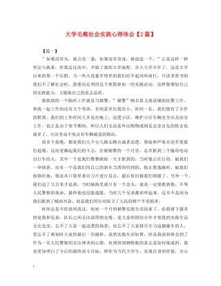 大学毛概社会实践心得体会【2篇】 