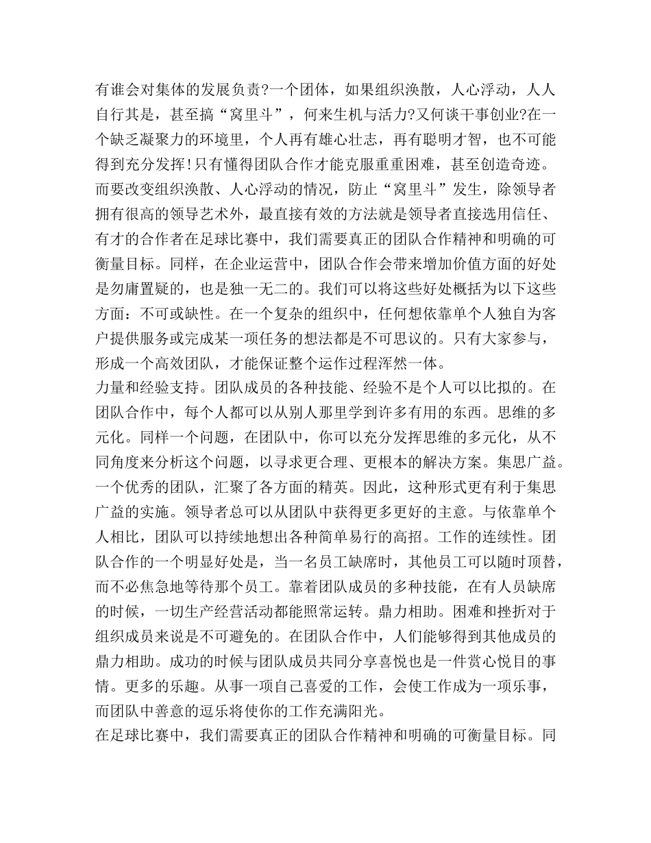 大学生团队合作心得和感悟 _第3页