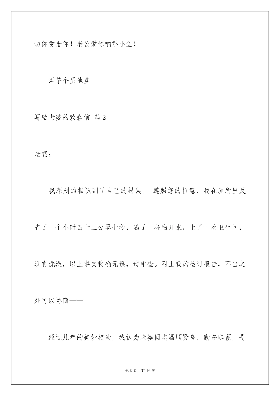 2024写给老婆的道歉信_6_第3页