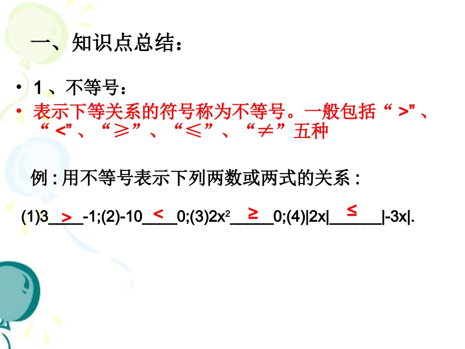 《一元一次不等式和一元一次不等式组》综合复习课件_第2页