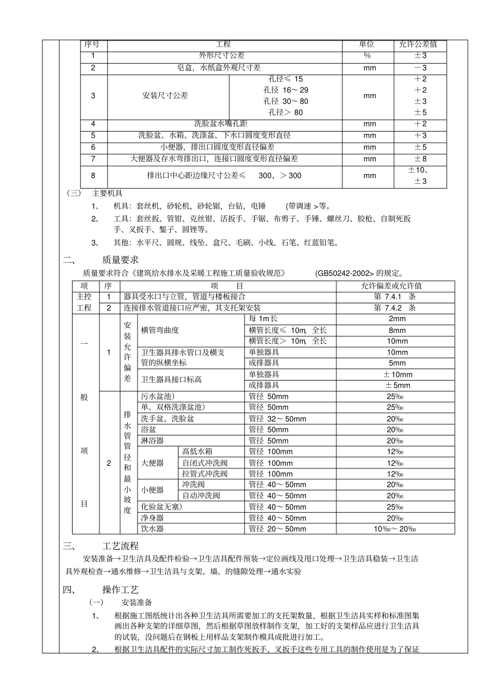 卫生洁具安装工程技术交底_第2页