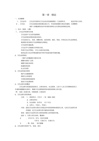 卫生法规重点