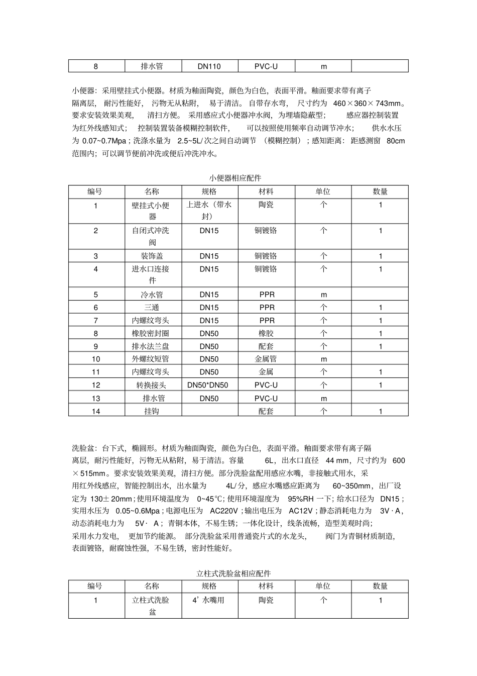 卫生洁具技术规格书_第3页