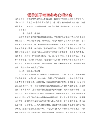 领导班子考察参考心得体会 