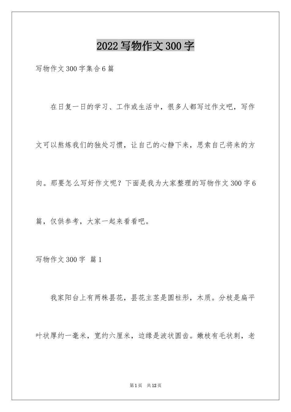 2024写物作文300字_193_第1页