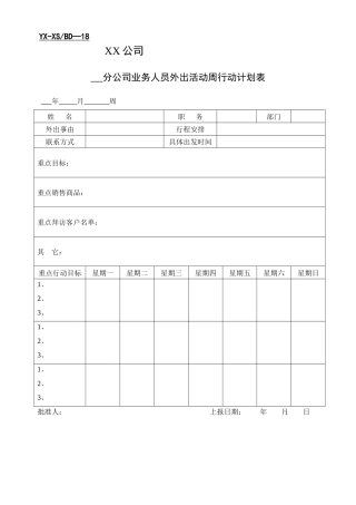 某公司业务员经销商销售管理表格