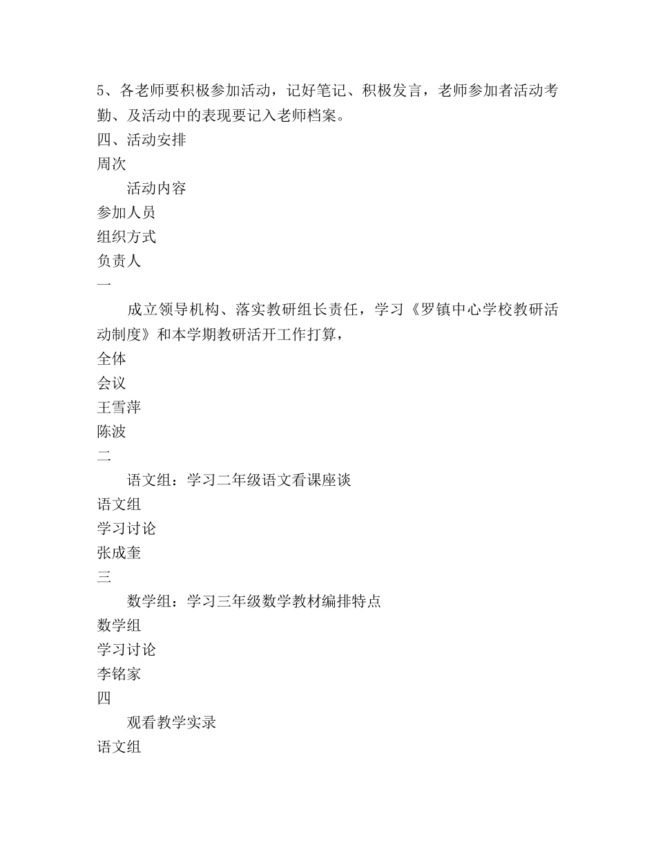 罗镇教研组工作参考计划（05-06年度第二学期） _第2页