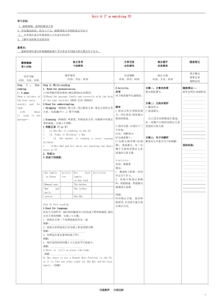 七年级英语下册Unit6I’mwatchingTV（SectionB2a-2c）导学案（无答案）（新版）人教新目标版