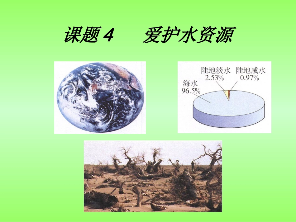 [名校联盟]广西灵山县陆屋中学九年级化学《第三单元课题4爱护水资源》课件_第1页