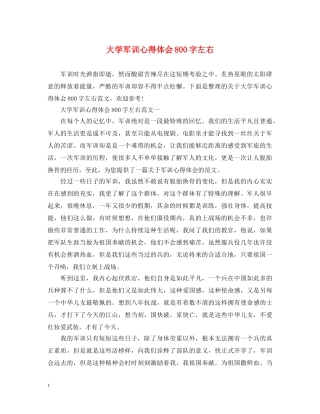 大学军训心得体会800字左右 (000002)