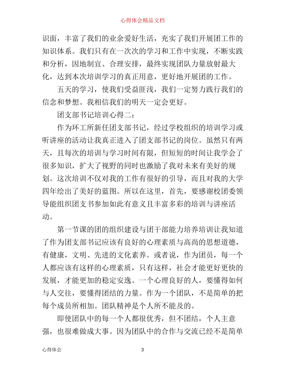 团支部书记培训心得3篇_第3页