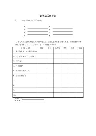 训练成效调查表