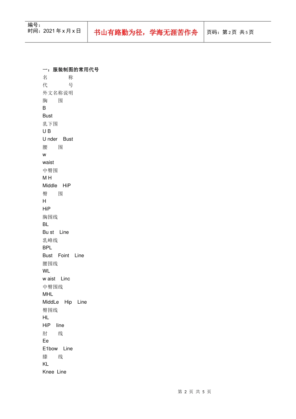 服装制版培训基础入门课程_第2页