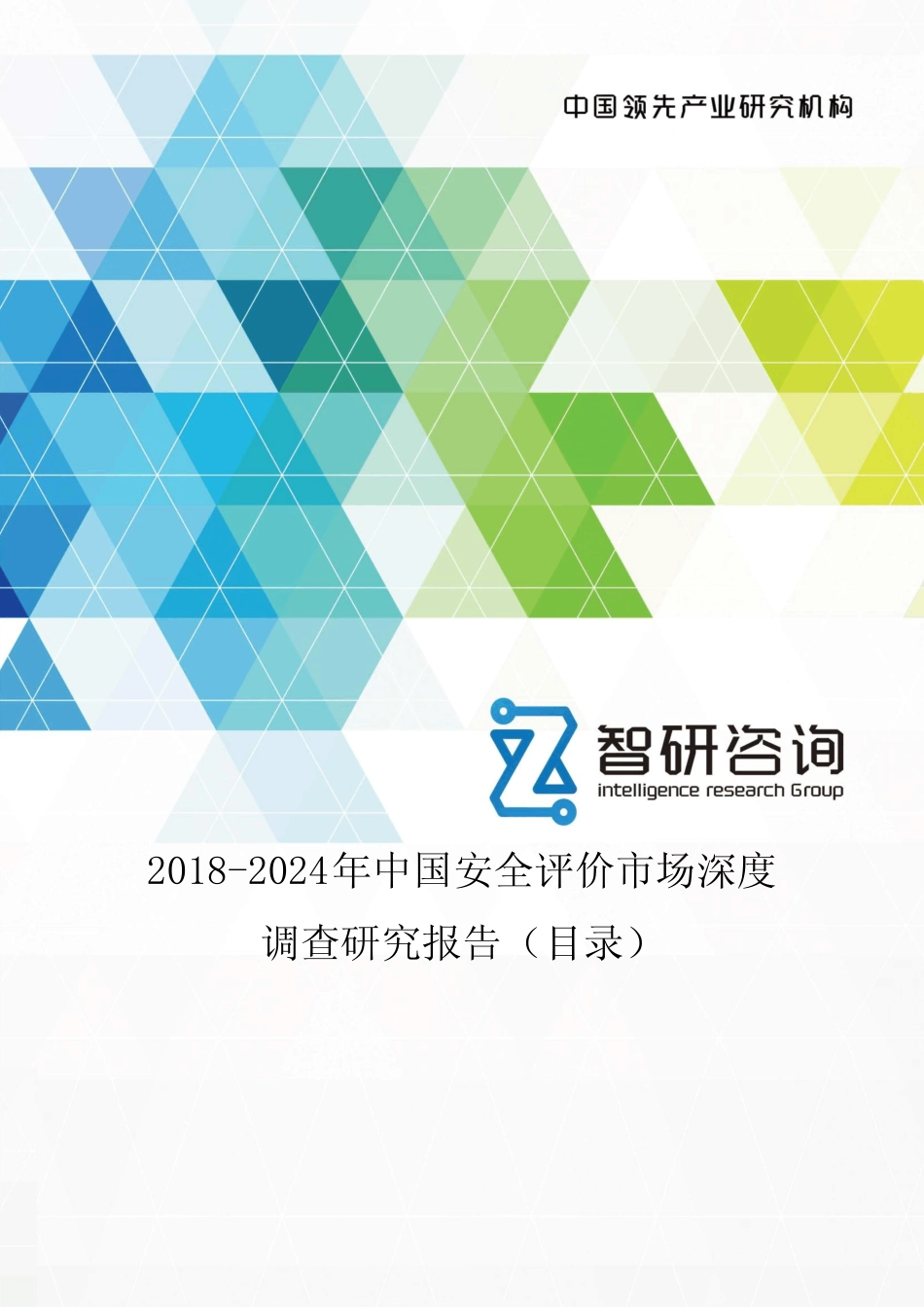 2018-2024年中国安全评价市场深度调查研究报告(目录) _第1页