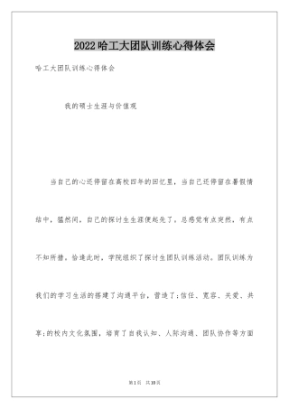 2024哈工大团队训练心得体会