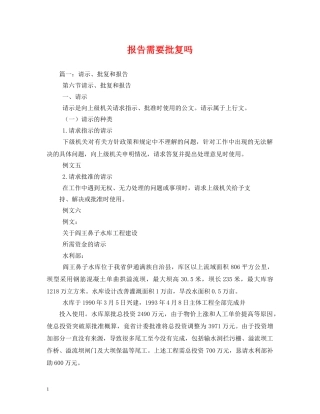 报告需要批复吗 