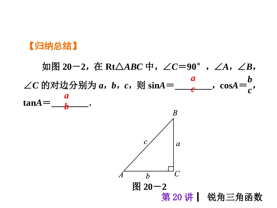 2015人教新课标中考总复习课件(第20讲锐角三角函数)_第3页