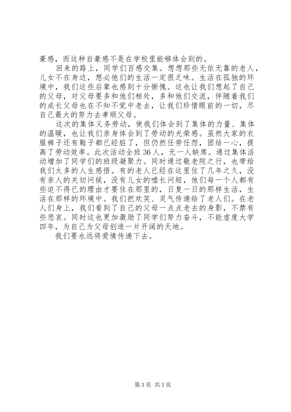 20XX年“敬老院”主题团日活动总结_第3页