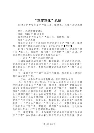 “三零三化”总结 