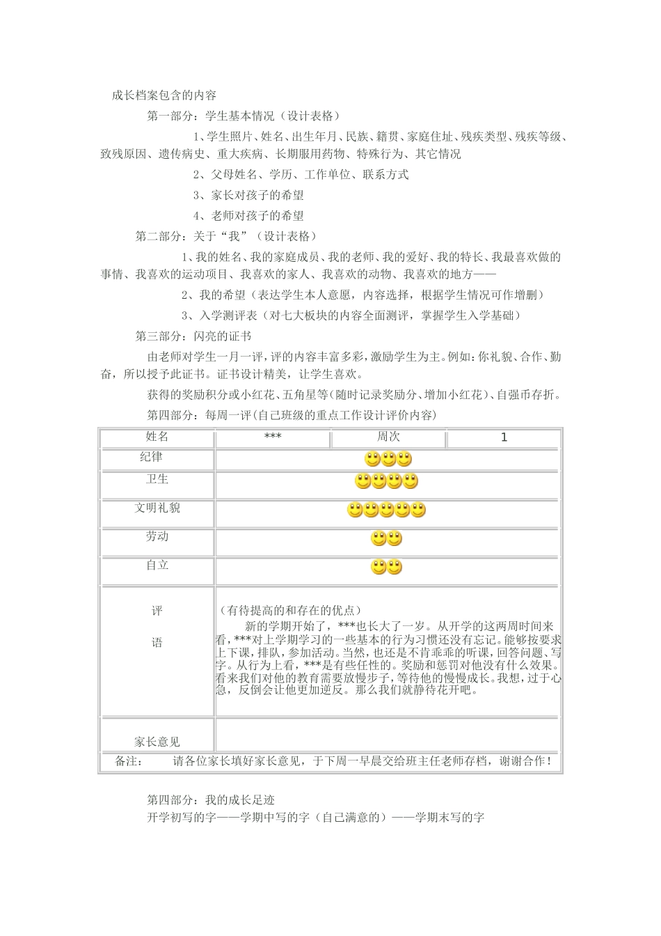 成长档案包含的内容_第1页
