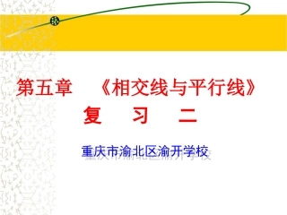 相交线与平行线复习二