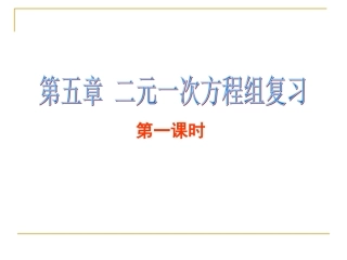 二元一次方程组复习课