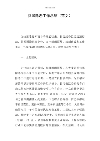 扫黑除恶工作总结