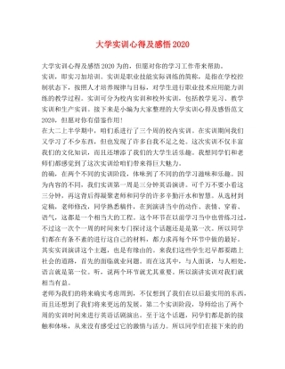 大学实训心得及感悟2020 